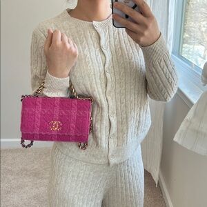 Chanel Fuchsia Tweed Swing O mini Bag